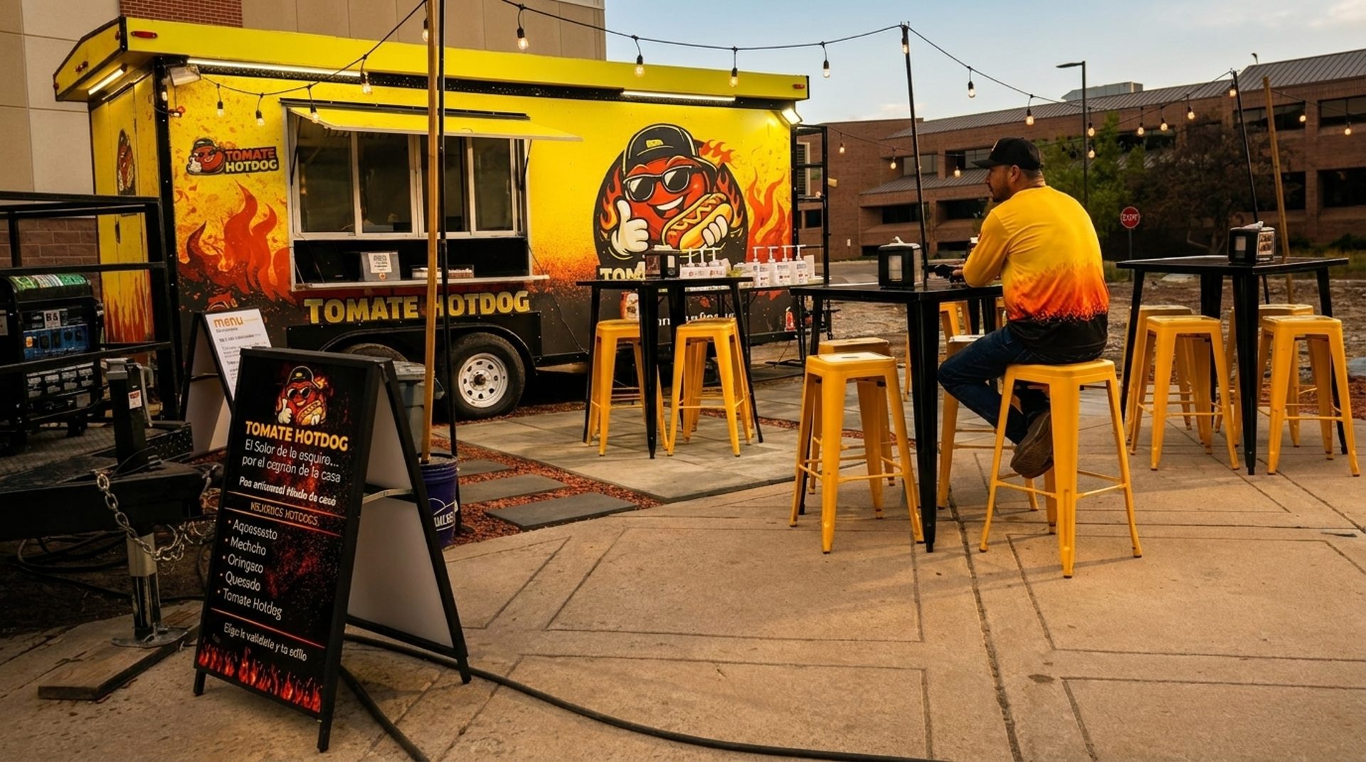 Find the yellow truck